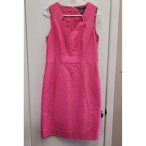 Per Se Carlisle Pink Sheath Dress Women's Size‎ 6 Silk And Cotton (Read)